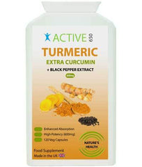 Active650 Turmeric with extra curcumin 120 capsules